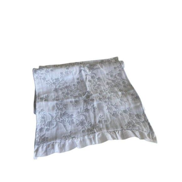 Gray and White Foral Table Runner - Picture 1 of 6